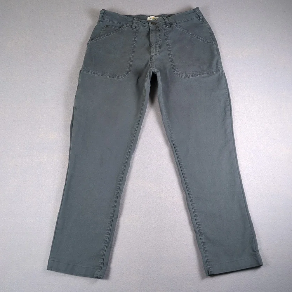 Marine Layer Breyer Relaxed Utility Pants Mens 32x27 Gray Patch Pockets Canvas